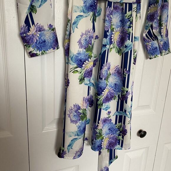 Women’s J Crew A Line Shirt Dress In Vintage Floral Stripe Size Medium - Picture 8 of 8